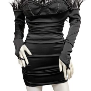 Feather Black Dress
